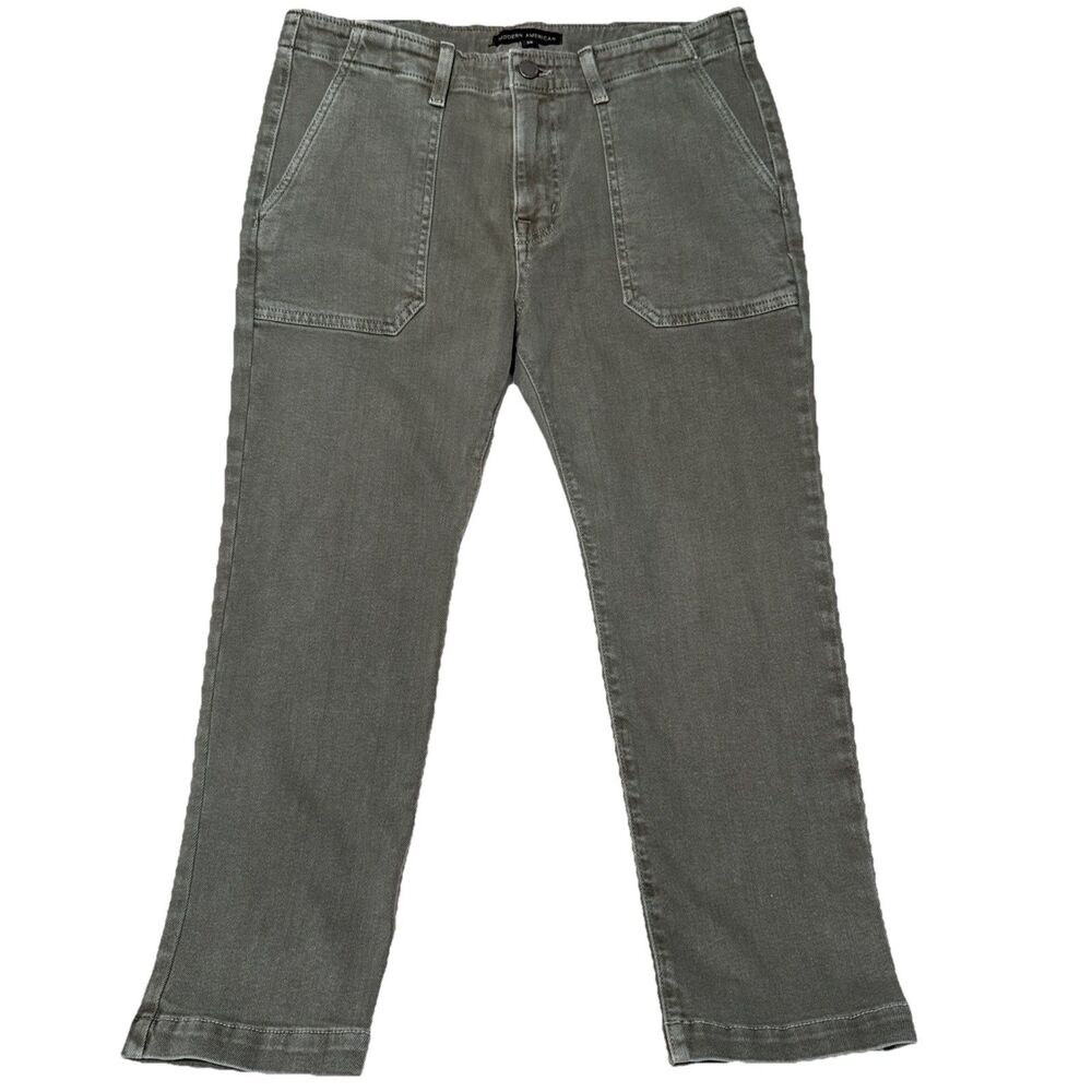 Modern American 26 Pants Madison Capri Laguna Green Denim Sample NWOT